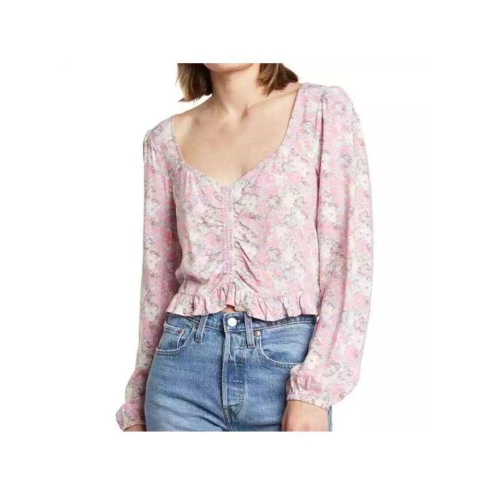 ⭐️3️⃣ for $20 ⭐️ Abound long sleeve ruched blouse size small